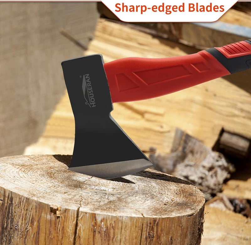 HOUSERAN 3 Piece Hammer Set, 14" Camping Axe, Ball Peen Hammer 1.1kg, 20oz Rubber Mallet, Ball Pin Hammers, Large Hammer, Suitable for Camping, Woodworking, Mechanical Repair - Image 3